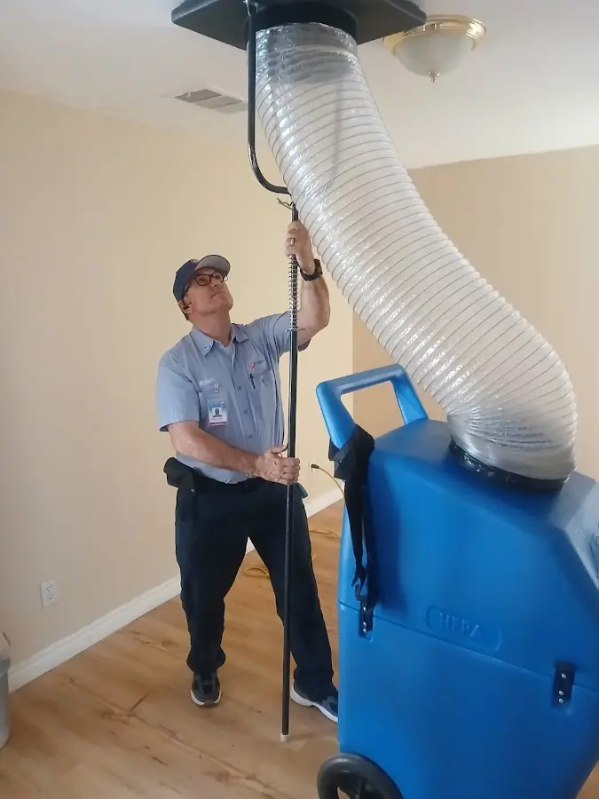 Mini Split Installation technician using HEPA equipment in Shakopee